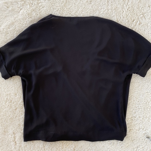 ❤️ BCBG MaxAzria Drape Front Top Blouse Black Size XS NWOT - Picture 4 of 7